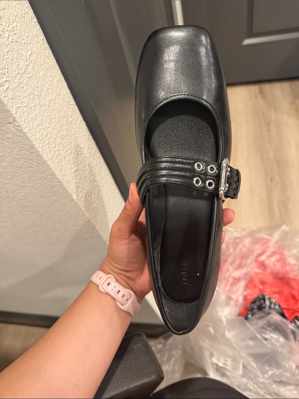 Classic Black Mary Jane Flats with Buckle Strap - Picture 4 of 4